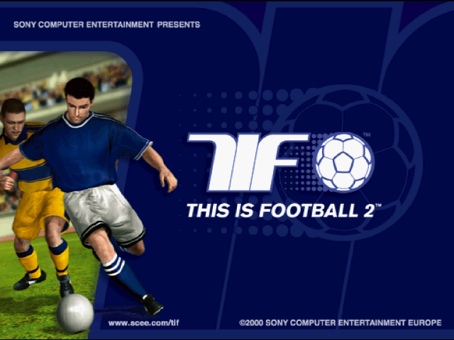 This is Football 2 title screen for Playstation